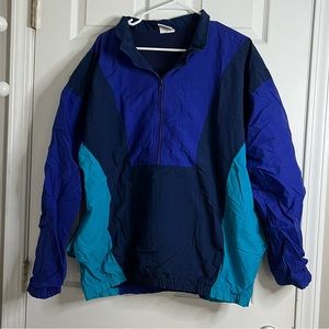 Cheetah Mervyns Vintage Windbreaker/ Coat Blue Color Block Sz: Large